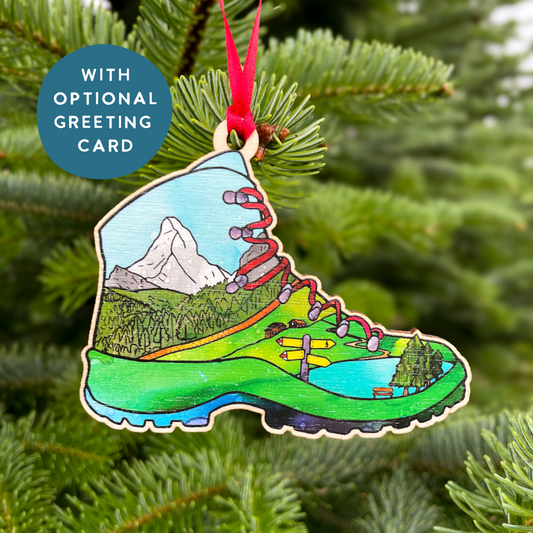 Hiking Boot Decoration -  Keepsake & Swiss Souvenir featuring The Matterhorn