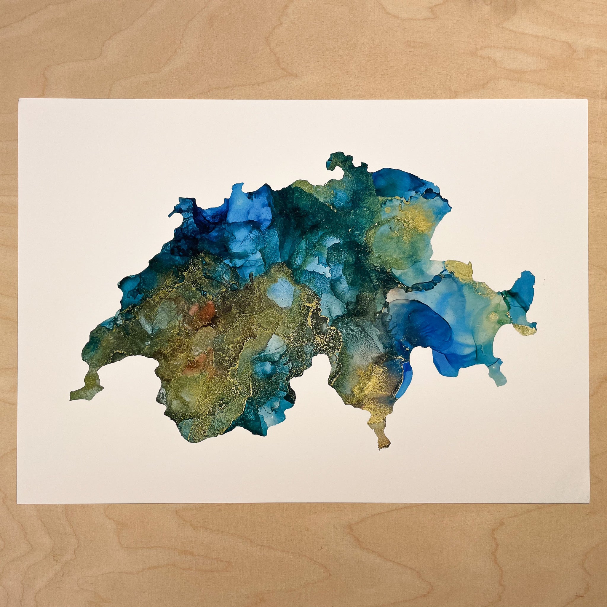 Switzerland Gift: High Quality Print of Ink Painting | Swiss Souvenir ...