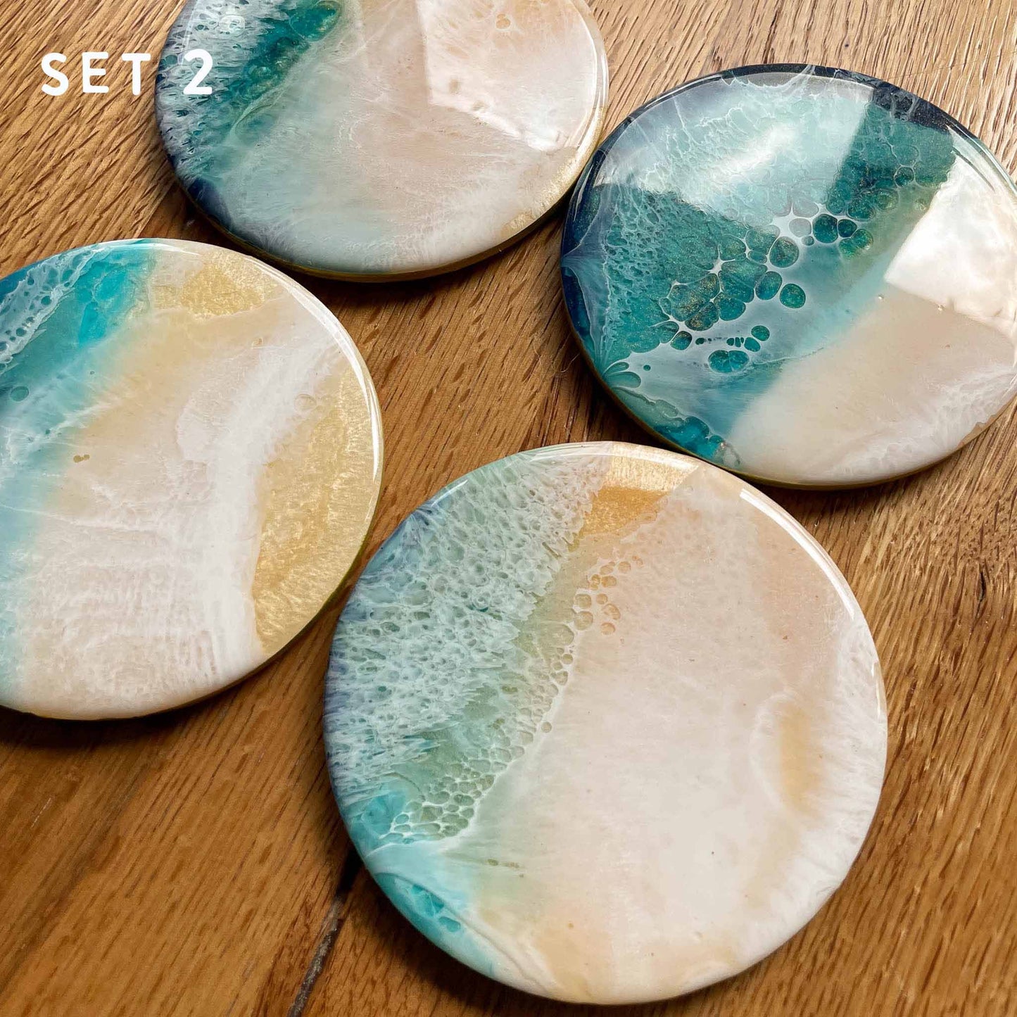 Set of 4 Ocean Coasters- Perfect Beach Decor Gift for Mother's Day/ Christmas/ Birthday