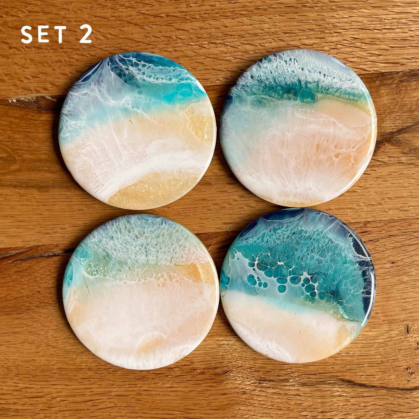 Set of 4 Ocean Coasters- Perfect Beach Decor Gift for Mother's Day/ Christmas/ Birthday