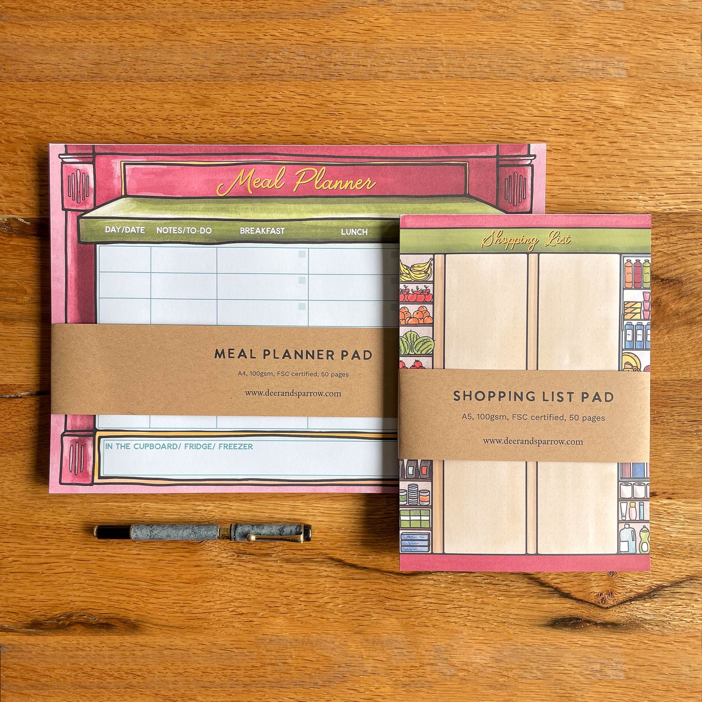 A stylish photo of the Meal Planner pad, designed to bring joy and inspiration to your meal planning routine with its attractive design and practical functionality.