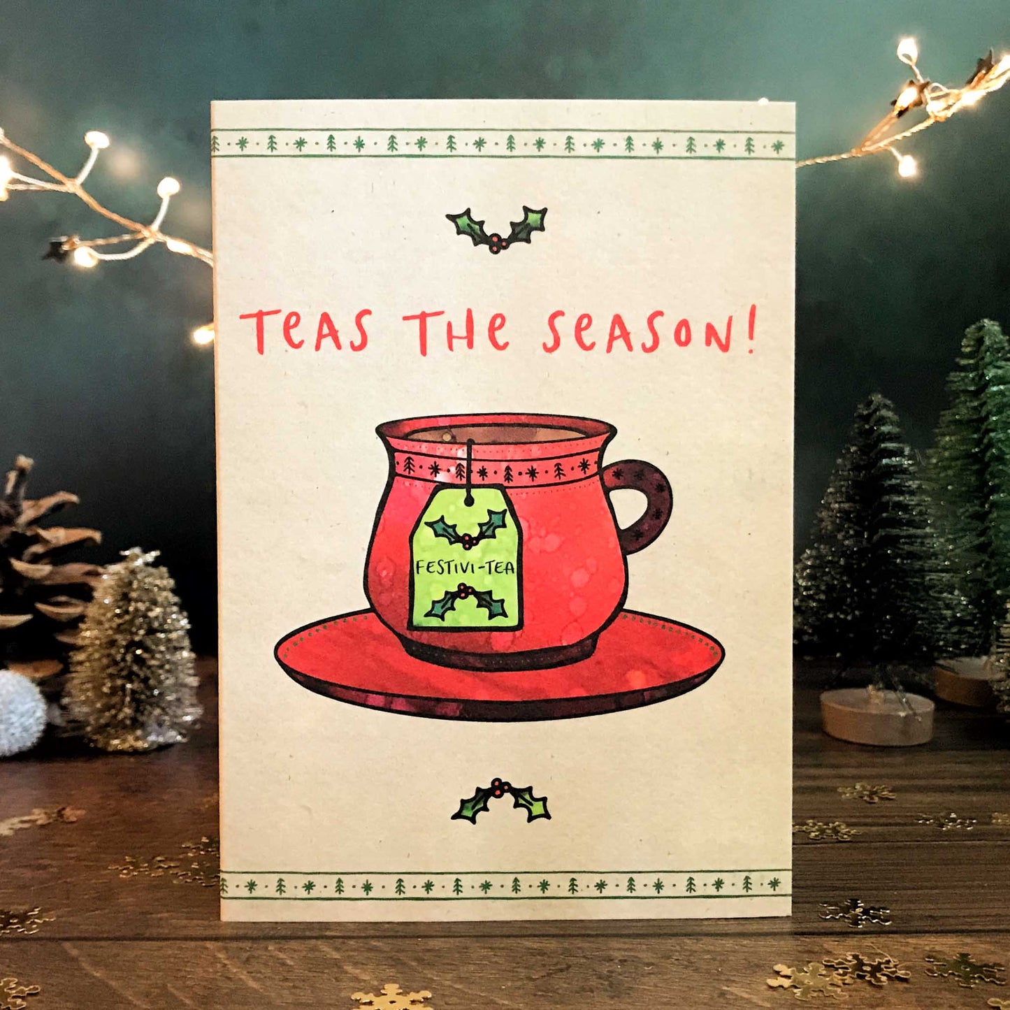 Festivi-tea - Tea Pun Christmas Card